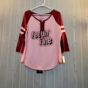 Freeze 3/4 Sleeve Jr's Shirt "Feelin Fine"  Size XL Jr's